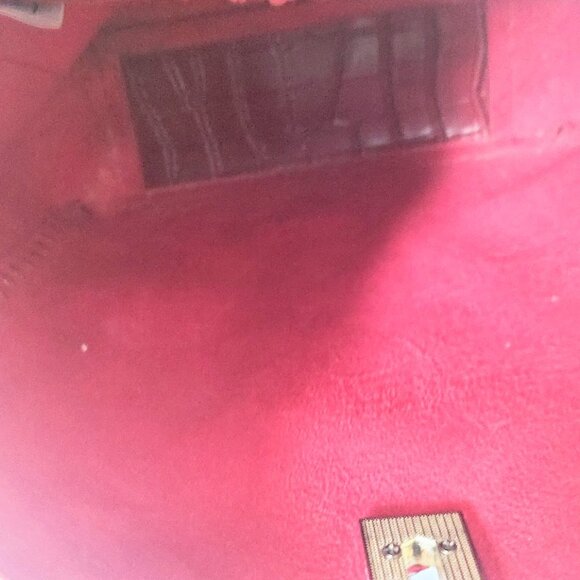 Mellow World Studded Vegan Two-in-One Croc Embossed Tote Shoulder Bag Red - Picture 8 of 10